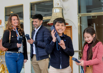 Family on the verandah deck