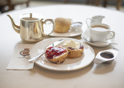 Scone in the Royal Deck Tearoom aboard The Royal Yacht Britannia