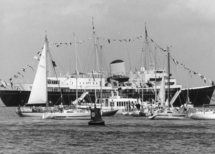 Britannia and sailing yachts in Cowes