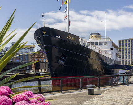 A view of Fingal Hotel from the quayside in the Port of Leith. 