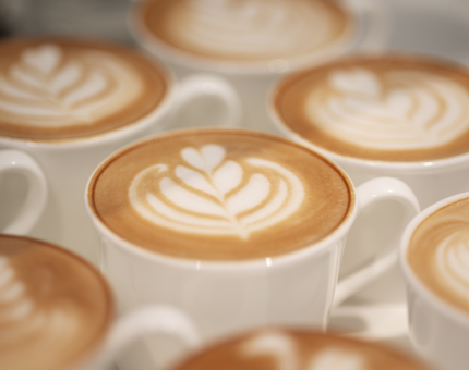  Handcrafted coffees in the Tearoom.