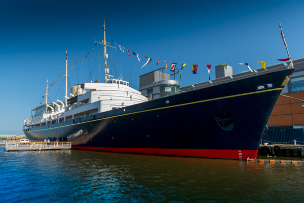 The exterior of The Royal Yacht Britannia. 