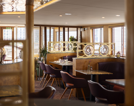 A view of The Lighthouse Restaurant aboard Fingal Hotel in Leith. 