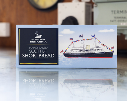 A box of shortbread with an illustration of Britannia on it. 