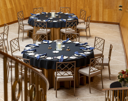 Fingal's Ballroom set for an exclusive event on board in Leith. 