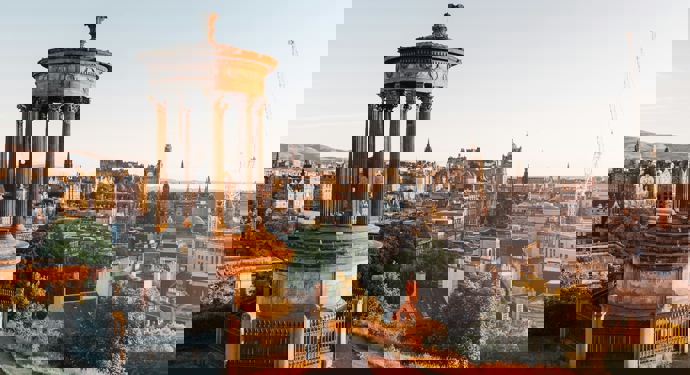 A view from Calton Hill over Edinburgh city. 